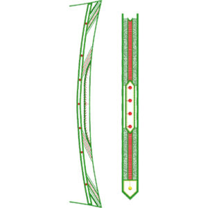Stylish Men’s Green and Red Geometric Embroidery Design