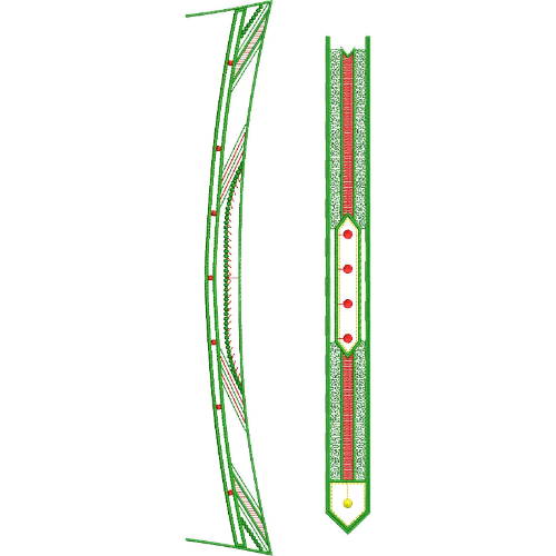 Stylish Men’s Green and Red Geometric Embroidery Design