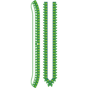 Stylish Men’s Green and Blue Floral Neckline Embroidery Design