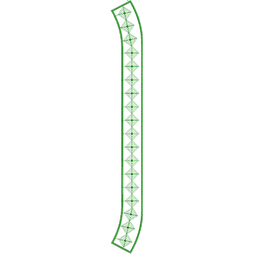 Elegant Men’s Green Geometric Border Embroidery Design