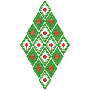 Stylish Men’s Green and Red Diamond Embroidery Design