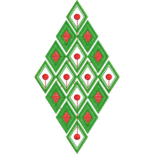 Stylish Men’s Green and Red Diamond Embroidery Design